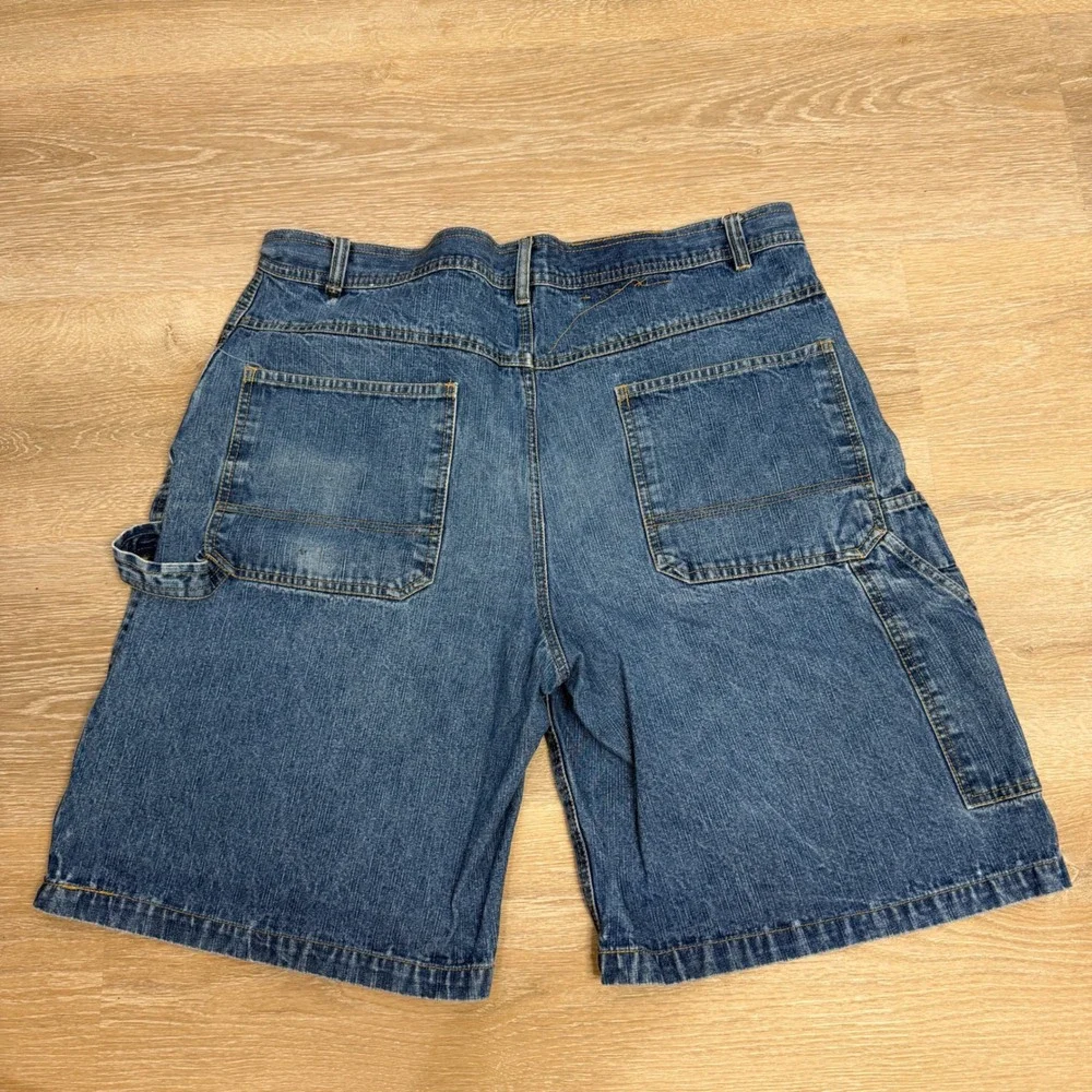 Beverly Hills Polo Club BH-82 Mens Blue Denim Carpenter Shorts Size 38
